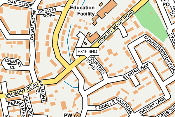 EX16 6HQ map - OS OpenMap – Local (Ordnance Survey)