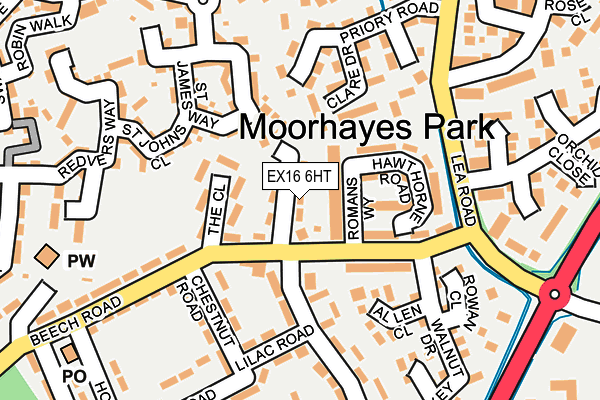 EX16 6HT map - OS OpenMap – Local (Ordnance Survey)