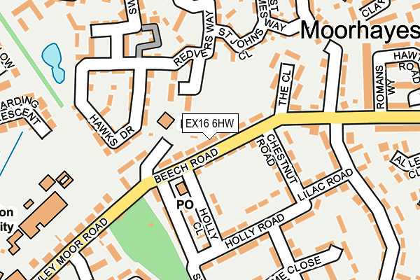 EX16 6HW map - OS OpenMap – Local (Ordnance Survey)