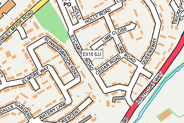 EX16 6JJ map - OS OpenMap – Local (Ordnance Survey)