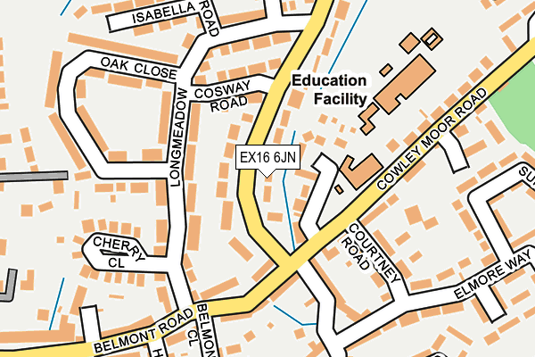 EX16 6JN map - OS OpenMap – Local (Ordnance Survey)