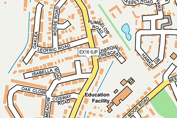 EX16 6JP map - OS OpenMap – Local (Ordnance Survey)