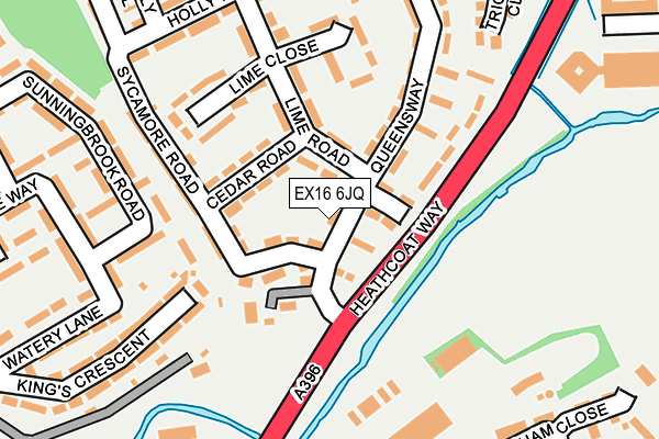 EX16 6JQ map - OS OpenMap – Local (Ordnance Survey)