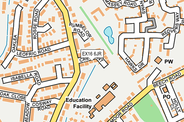 EX16 6JR map - OS OpenMap – Local (Ordnance Survey)