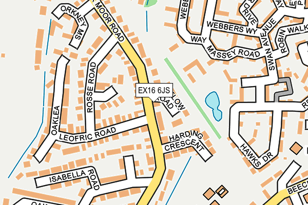 EX16 6JS map - OS OpenMap – Local (Ordnance Survey)