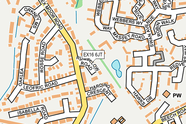 EX16 6JT map - OS OpenMap – Local (Ordnance Survey)