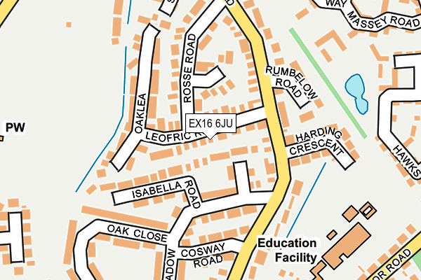 EX16 6JU map - OS OpenMap – Local (Ordnance Survey)