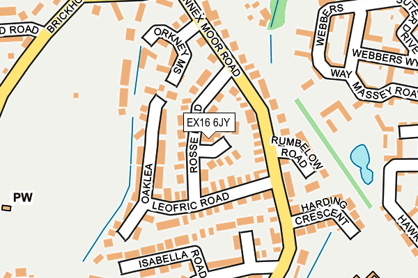 EX16 6JY map - OS OpenMap – Local (Ordnance Survey)