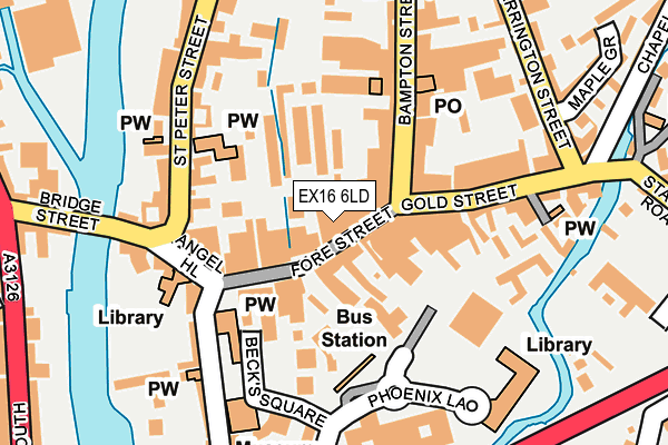 EX16 6LD map - OS OpenMap – Local (Ordnance Survey)