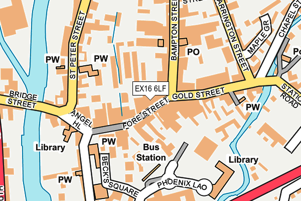 EX16 6LF map - OS OpenMap – Local (Ordnance Survey)