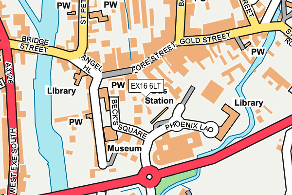 EX16 6LT map - OS OpenMap – Local (Ordnance Survey)