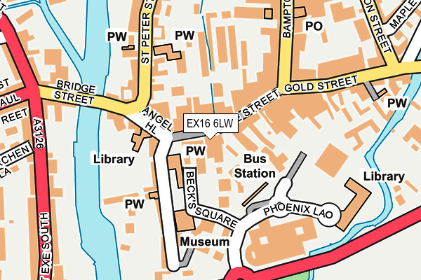 EX16 6LW map - OS OpenMap – Local (Ordnance Survey)