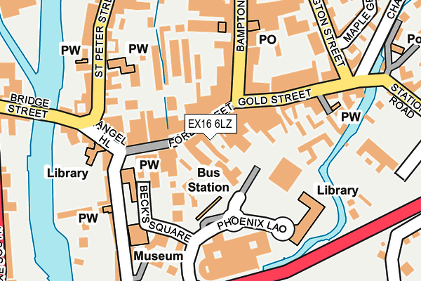 EX16 6LZ map - OS OpenMap – Local (Ordnance Survey)