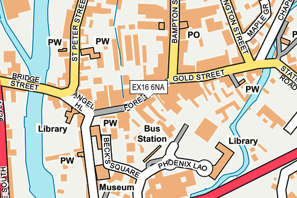 EX16 6NA map - OS OpenMap – Local (Ordnance Survey)