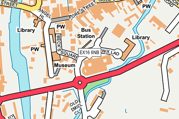 EX16 6NB map - OS OpenMap – Local (Ordnance Survey)