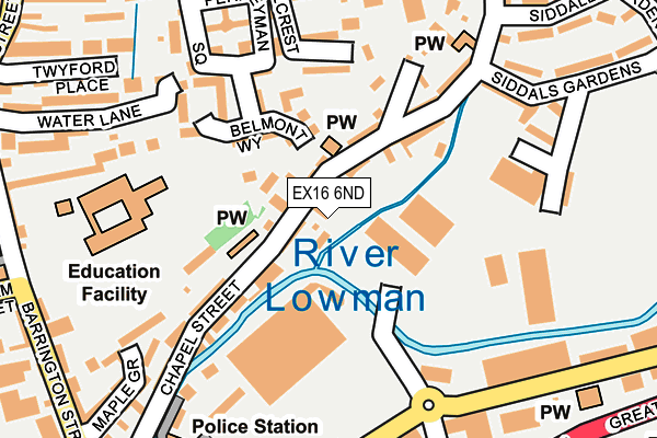 EX16 6ND map - OS OpenMap – Local (Ordnance Survey)