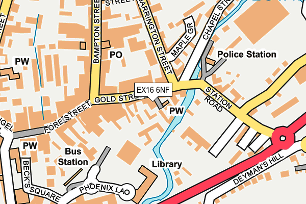 EX16 6NF map - OS OpenMap – Local (Ordnance Survey)