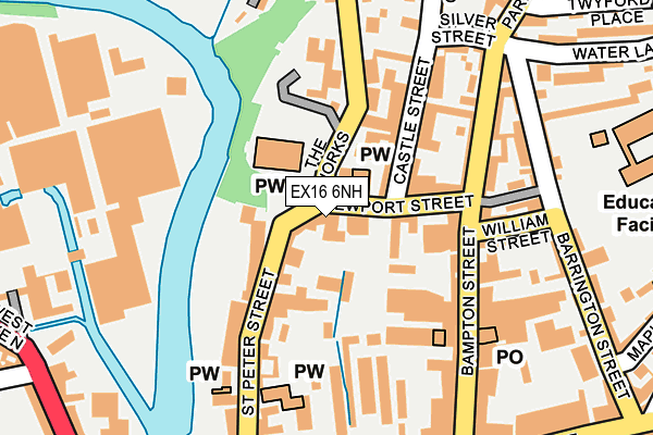 EX16 6NH map - OS OpenMap – Local (Ordnance Survey)