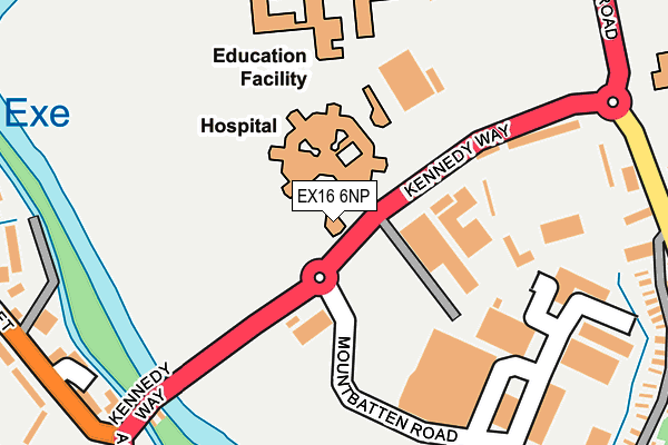 EX16 6NP map - OS OpenMap – Local (Ordnance Survey)