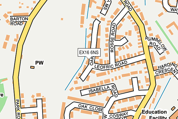 EX16 6NS map - OS OpenMap – Local (Ordnance Survey)