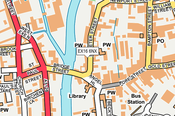 EX16 6NX map - OS OpenMap – Local (Ordnance Survey)