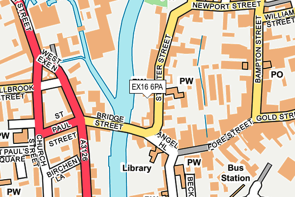 EX16 6PA map - OS OpenMap – Local (Ordnance Survey)