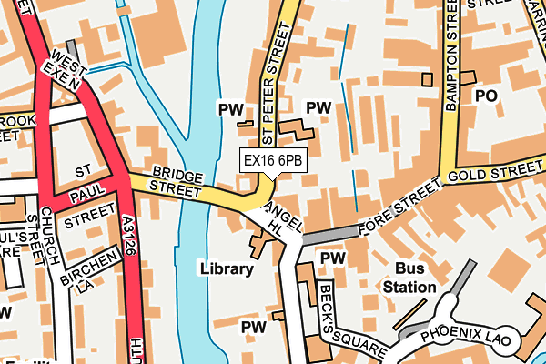 EX16 6PB map - OS OpenMap – Local (Ordnance Survey)