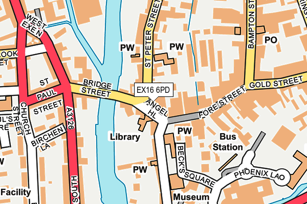 EX16 6PD map - OS OpenMap – Local (Ordnance Survey)