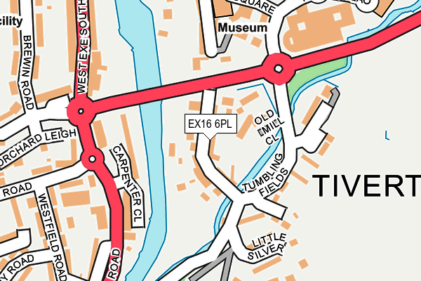 EX16 6PL map - OS OpenMap – Local (Ordnance Survey)