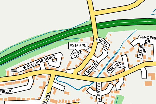 EX16 6PN map - OS OpenMap – Local (Ordnance Survey)