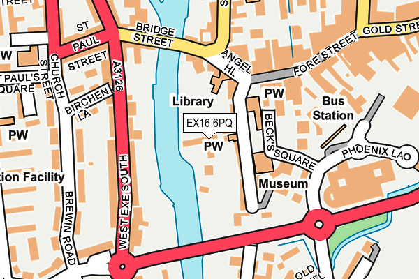 EX16 6PQ map - OS OpenMap – Local (Ordnance Survey)