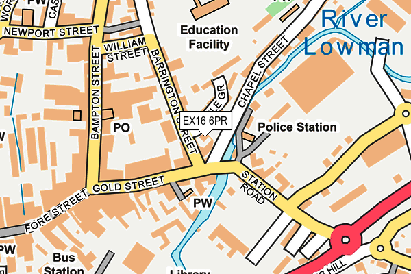 EX16 6PR map - OS OpenMap – Local (Ordnance Survey)