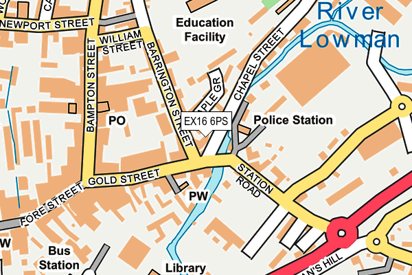 EX16 6PS map - OS OpenMap – Local (Ordnance Survey)