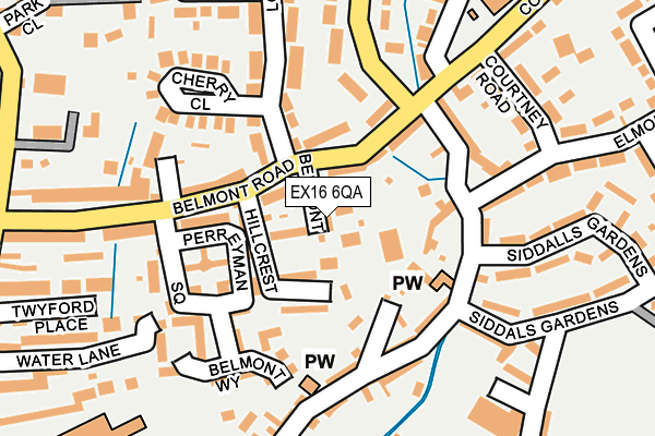 EX16 6QA map - OS OpenMap – Local (Ordnance Survey)