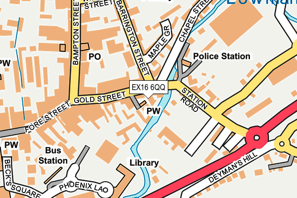 EX16 6QQ map - OS OpenMap – Local (Ordnance Survey)