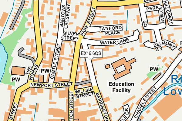 EX16 6QS map - OS OpenMap – Local (Ordnance Survey)