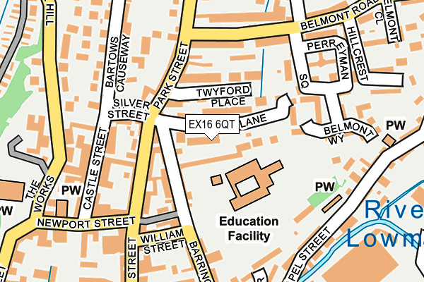 EX16 6QT map - OS OpenMap – Local (Ordnance Survey)