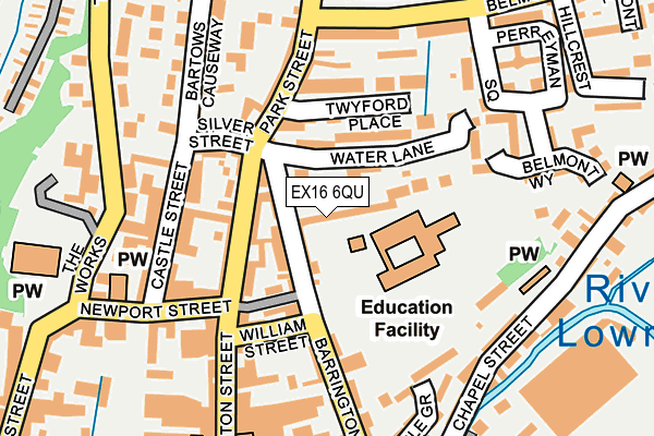 EX16 6QU map - OS OpenMap – Local (Ordnance Survey)