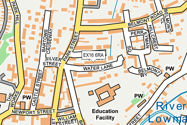 EX16 6RA map - OS OpenMap – Local (Ordnance Survey)