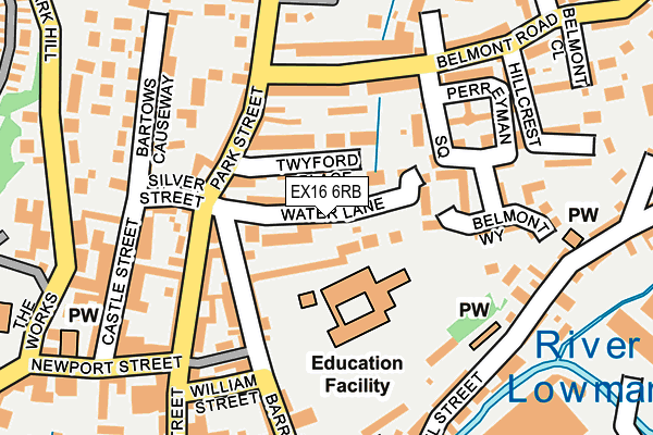 EX16 6RB map - OS OpenMap – Local (Ordnance Survey)