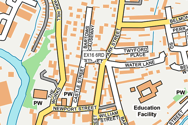 EX16 6RD map - OS OpenMap – Local (Ordnance Survey)