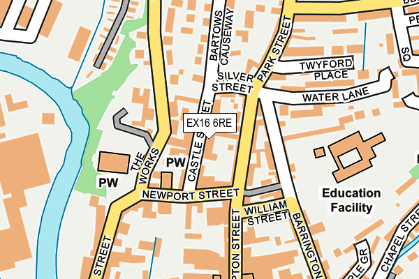 EX16 6RE map - OS OpenMap – Local (Ordnance Survey)