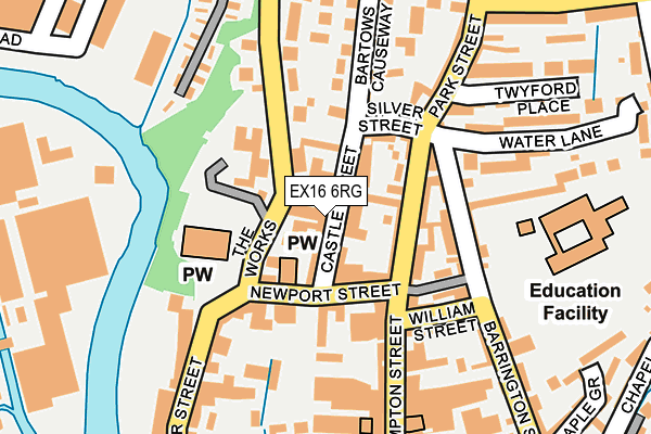 EX16 6RG map - OS OpenMap – Local (Ordnance Survey)
