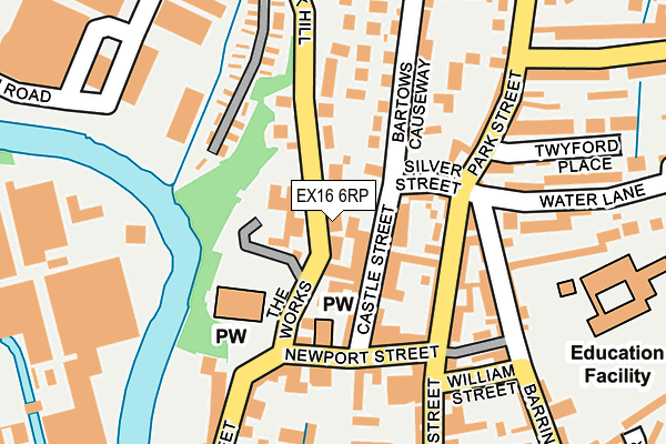 EX16 6RP map - OS OpenMap – Local (Ordnance Survey)