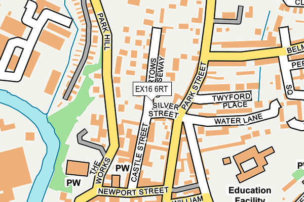 EX16 6RT map - OS OpenMap – Local (Ordnance Survey)