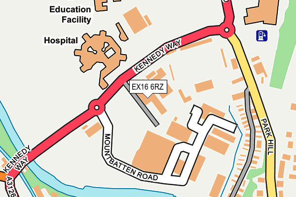 EX16 6RZ map - OS OpenMap – Local (Ordnance Survey)