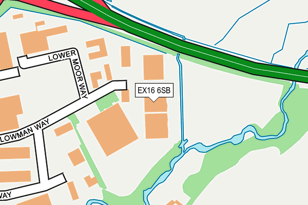 EX16 6SB map - OS OpenMap – Local (Ordnance Survey)