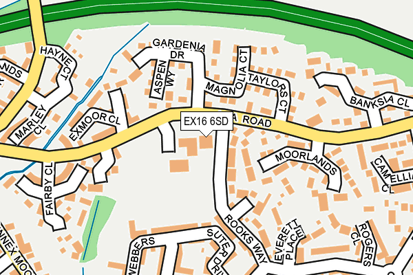 EX16 6SD map - OS OpenMap – Local (Ordnance Survey)