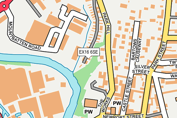 EX16 6SE map - OS OpenMap – Local (Ordnance Survey)