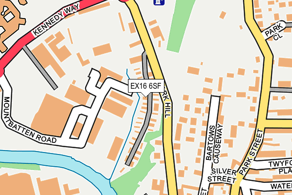 EX16 6SF map - OS OpenMap – Local (Ordnance Survey)